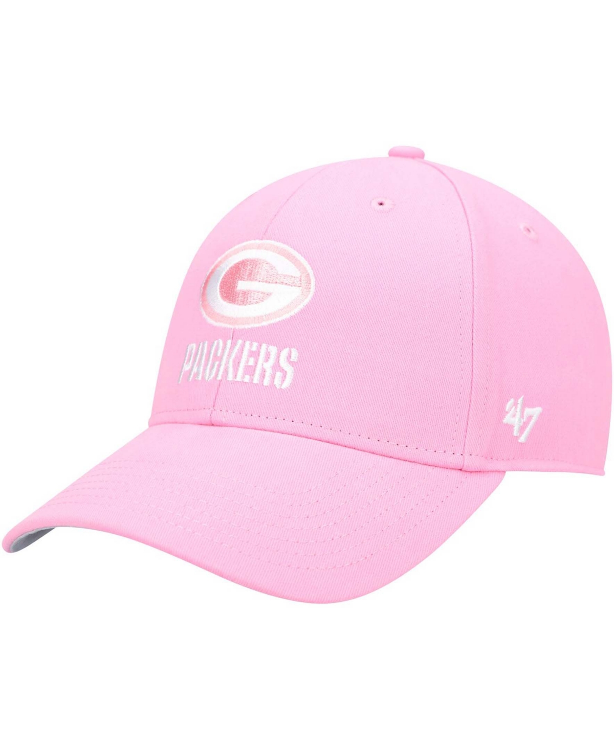 47 Brand Kids' Big Girls Pink Green Bay Packers Rose Mvp Adjustable Hat