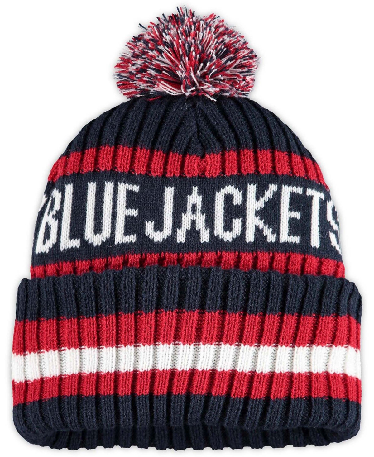 Men's Navy Columbus Blue Jackets Bering Cuffed Knit Hat with Pom