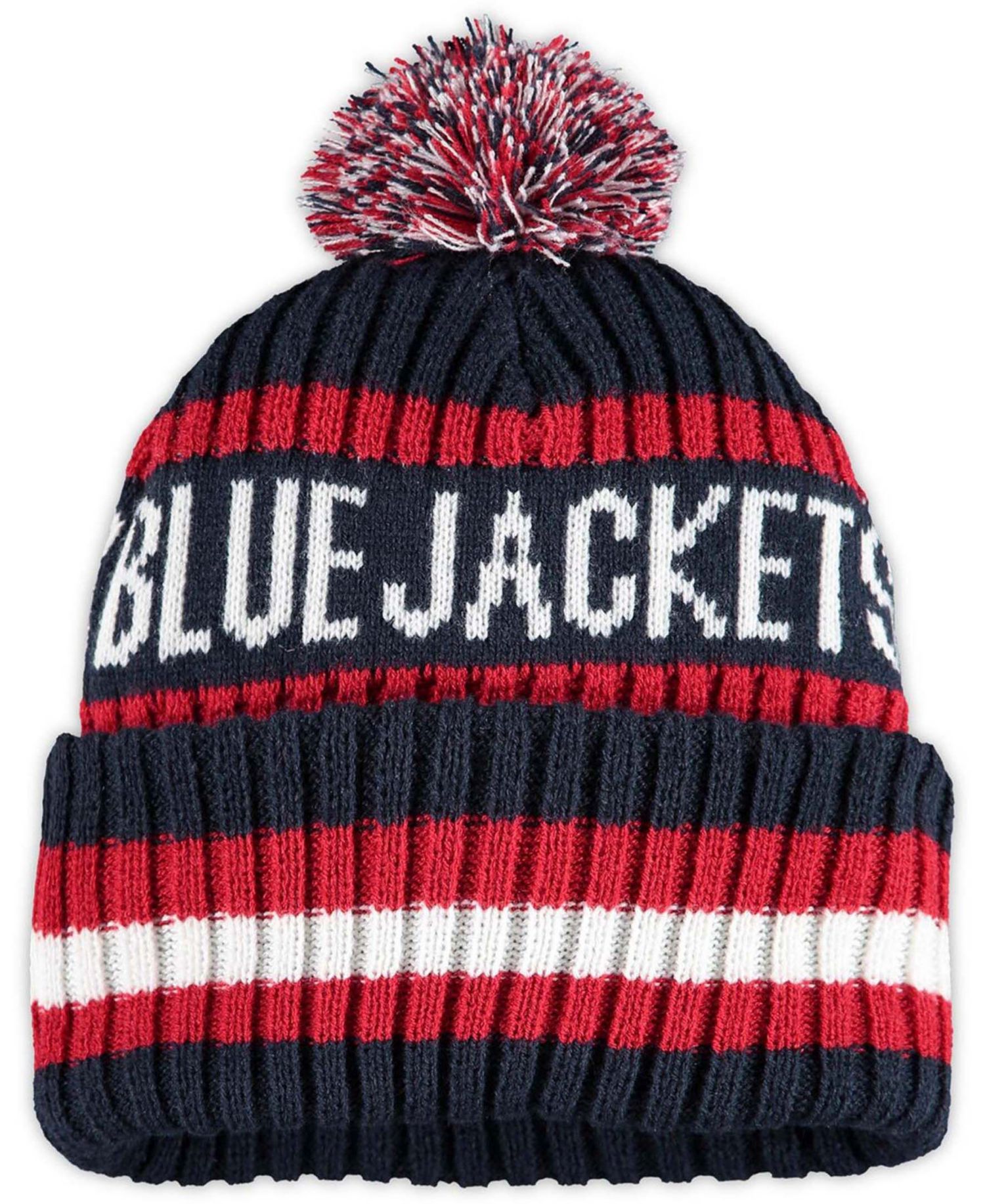 Men's Navy Columbus Blue Jackets Bering Cuffed Knit Hat with Pom