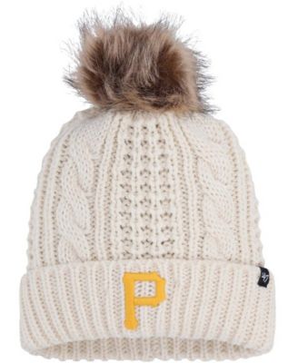 Womens Cream Pittsburgh Pirates Meeko Cuffed Knit Hat with Pom 3790₽