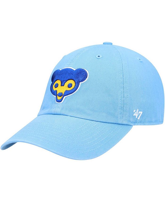 47 Brand Men's Light Blue Chicago Cubs Logo Cooperstown Collection Clean Up  Adjustable Hat - Macy's