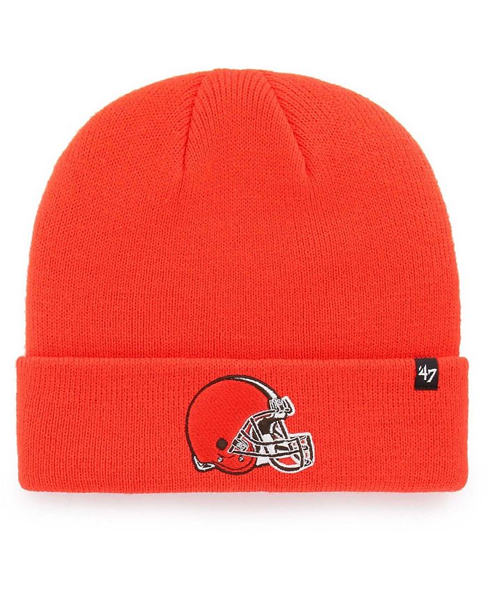 '47 Brand Men's Orange Cleveland Browns Primary Basic Cuffed Knit Hat ...