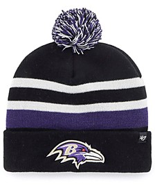Men's Black Baltimore Ravens State Line Cuffed Knit Hat with Pom
