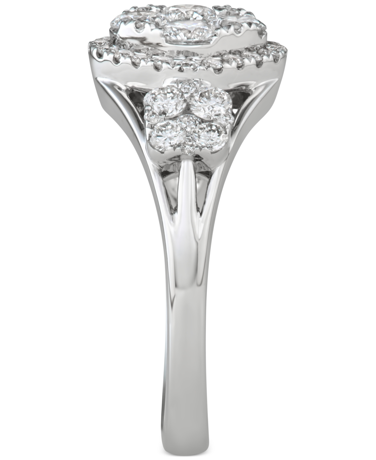 Diamond Triple Cluster Engagement Ring (1-1/4 ct. t.w.) in 14k- White Gold
