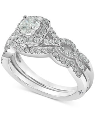 Macy's - Diamond Halo Bridal Set (1 ct. t.w.) in 18k White Gold
