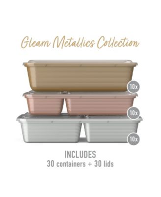 Prep Meal Prep Kit Gleam Metallic Collection, 60-Pieces