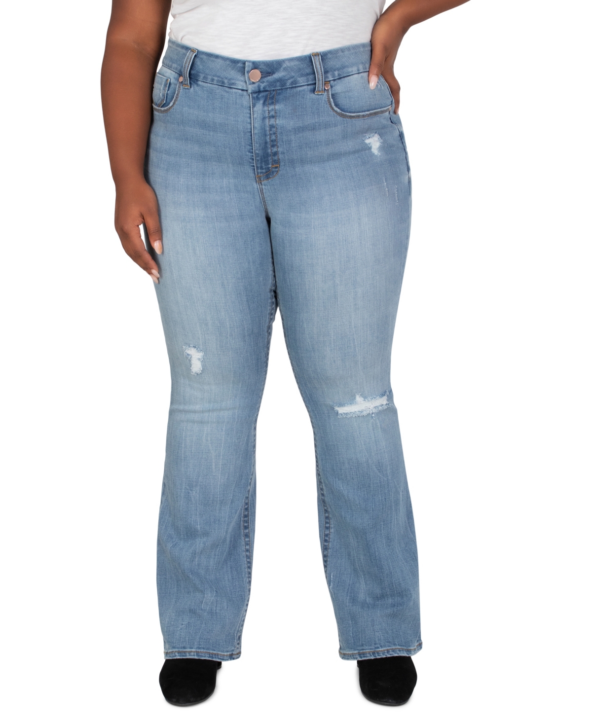 Plus Size Tummyless High Rise Flare Jeans - Laguna