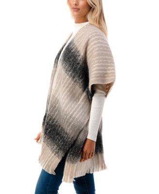 Marcus Adler Womens open-Front Ombre Plaid Fringe Kimono 13490₽