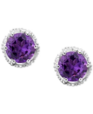 Rhodolite Garnet Stud Earrings (2 ct. t.w.) in Sterling Silver (Also in Amethyst, White Topaz, Citrine, Peridot, & Blue Topaz)