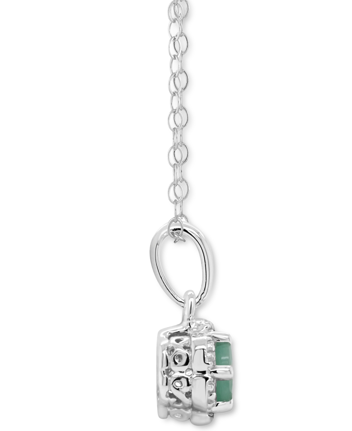 Sapphire Solitaire Scalloped Edge Pendant Necklace (5/8 ct. t.w.) in Sterling Silver (Also & Ruby) - Emerald
