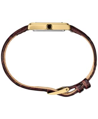 Women's Essentials Brown Leather Strap Watch 19mm