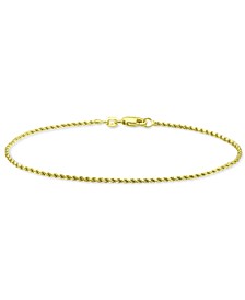 Rope Link Bracelet in 18k Gold-Plated Sterling Silver, Created for Macy's