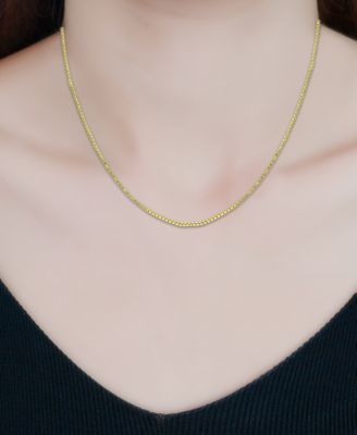 Box Link 16" Chain Necklace in 18k Gold-Plated Sterling Silver, Created for Macy's
