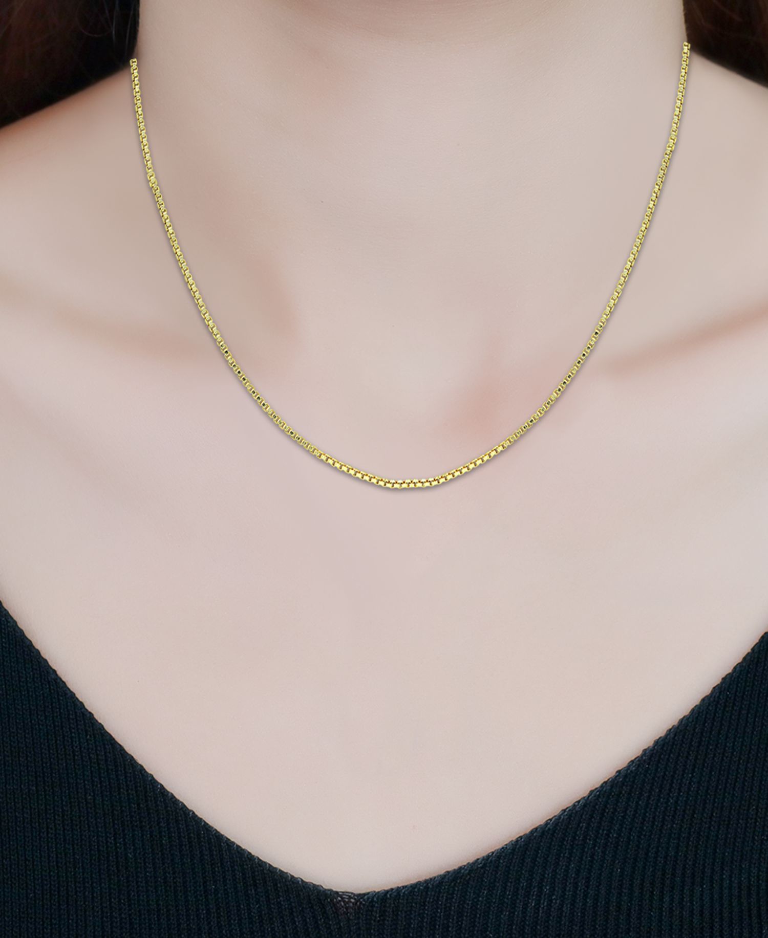 Box Link 18"-30" Chain Necklace in In Sterling Silver