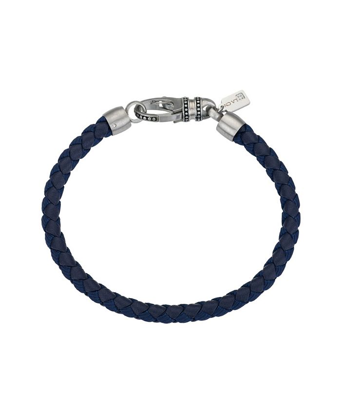 He Rocks Men's Stainless Steel Leather Bracelet - Macy's