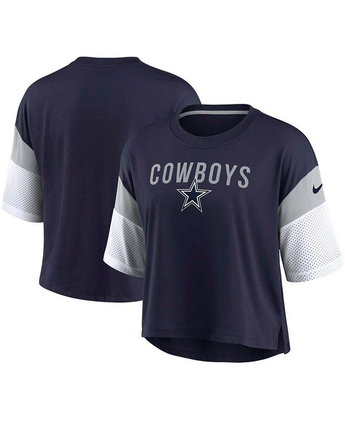 Nike Women's Navy, White Dallas Cowboys Nickname TriBlend Performance
