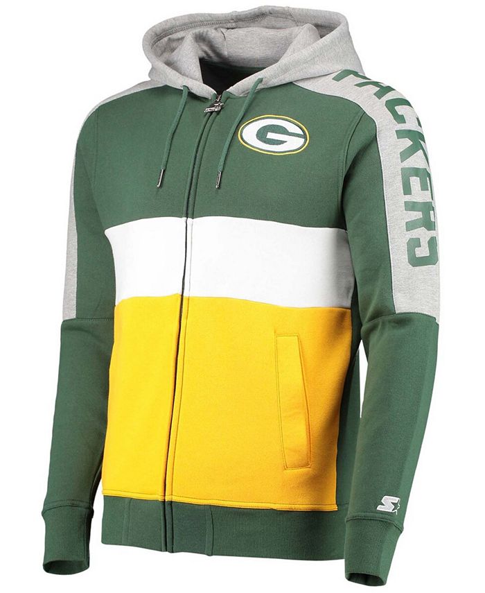 Starter Men's Green, Gold-Tone Green Bay Packers Playoffs Color Block ...