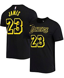 Men's LeBron James Black Los Angeles Lakers Name and Number Mamba T-shirt
