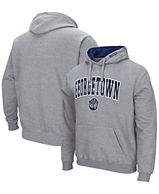 Men's Heather Gray Georgetown Hoyas Arch and Logo Pullover Hoodie