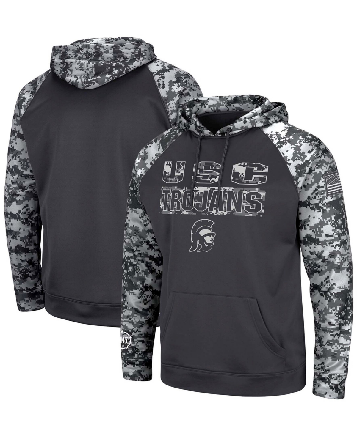 Shop Colosseum Men's Charcoal Usc Trojans Oht Military-inspired Appreciation Digital Camo Pullover Hoodie