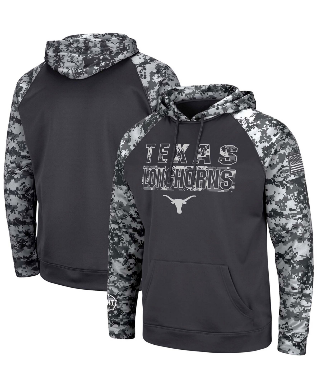 Men's Charcoal Texas Longhorns Oht Military-Inspired Appreciation Digital Camo Pullover Hoodie - Charcoal