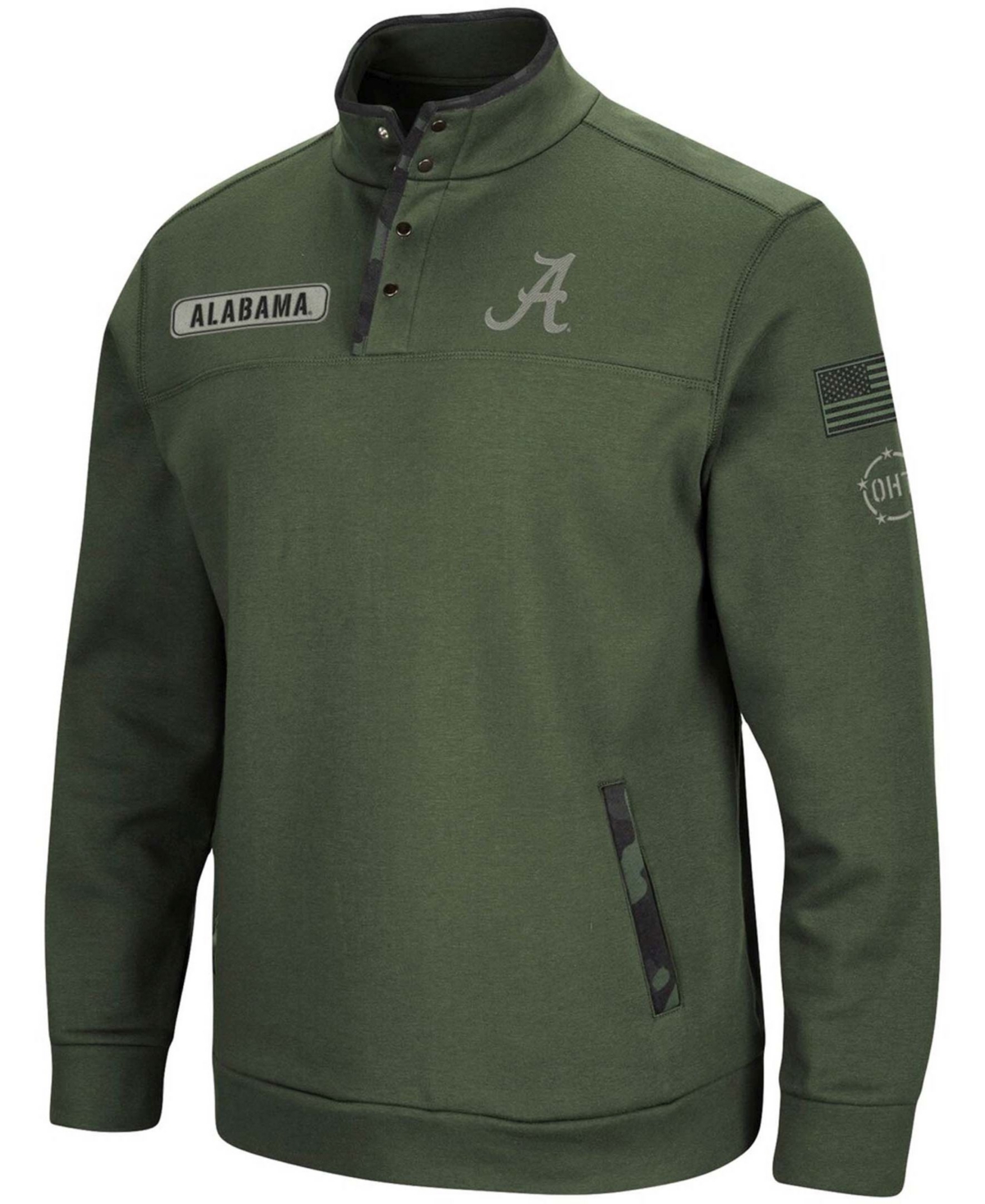 Men'sAlabama Crimson Tide Oht Military-Inspired Appreciation Digit Quarter-Snap Jacket - Olive