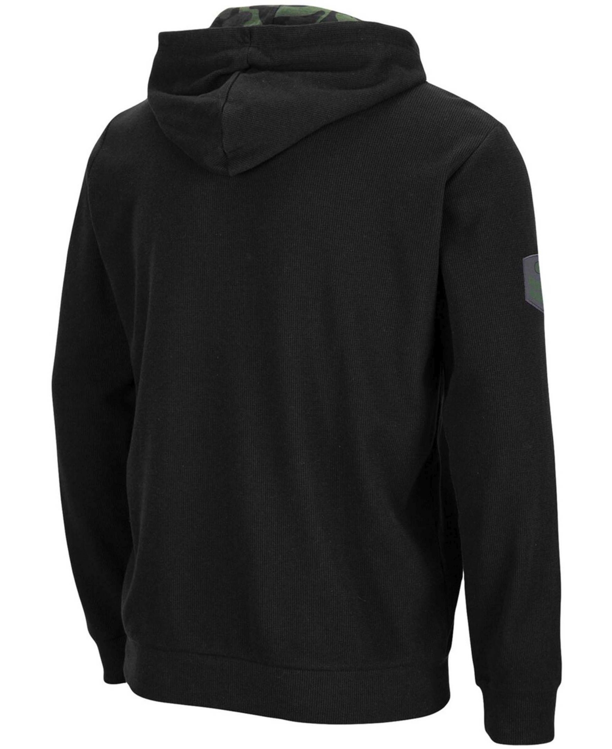 Colosseum Black Iowa Hawkeyes Oht Military Appreciation Waffle Full-zip Hoodie In Black