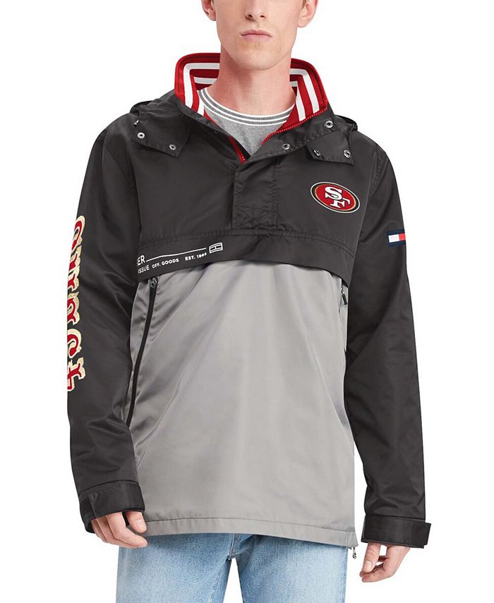 Tommy Hilfiger Men's Black, Gray San Francisco 49ers Anorak Hoodie  Quarter-Zip Jacket - Macy's