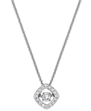 image of Twinkling Diamond Star Diamond Square Pendant Necklace in 10k White Gold (1/4 ct. t.w.)