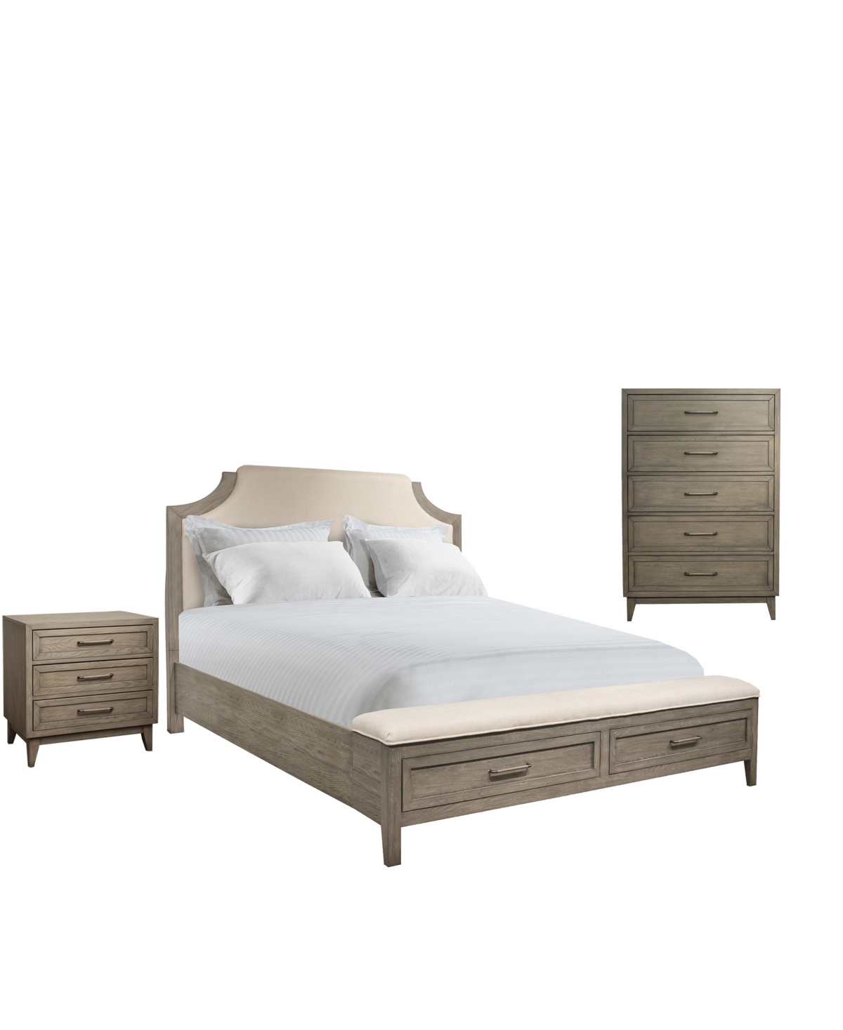 Furniture Vogue 3pc Bedroom Set (queen Bed, Chest & Three Drawer