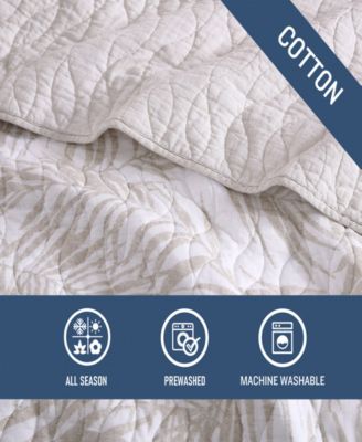 Palmday Cotton Reversible 3 Piece Quilt Set, King