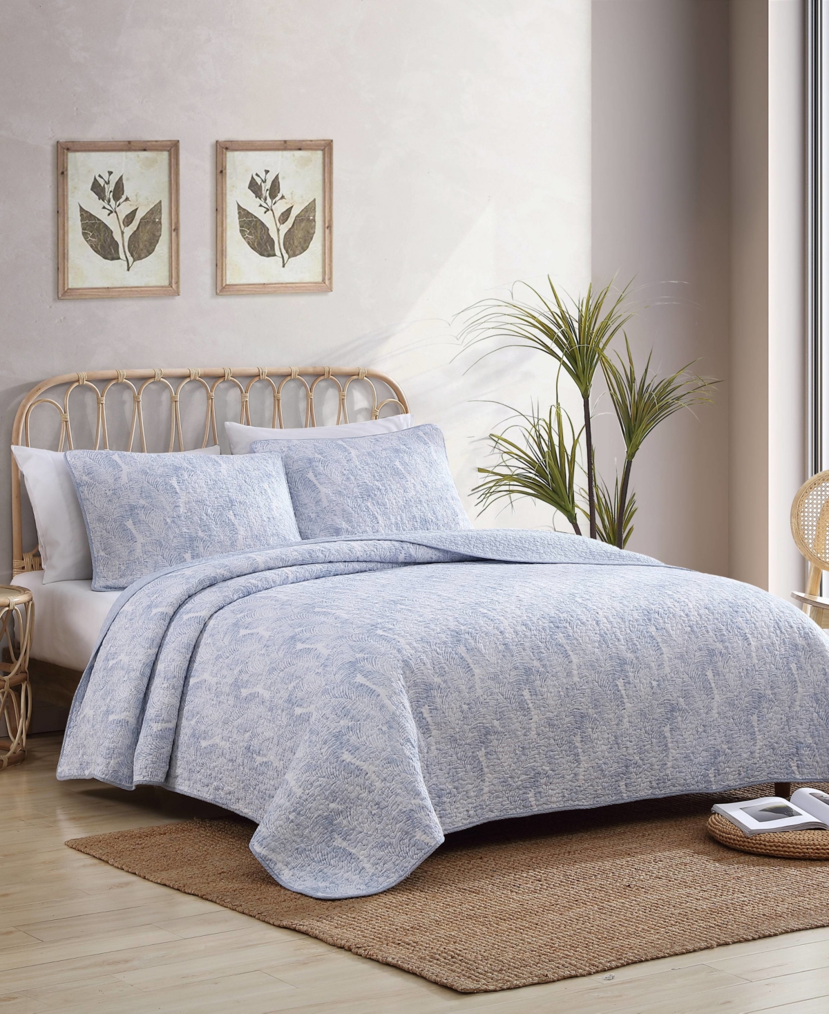 Tommy Bahama Home Tommy Bahama Distressed Water Leaves 2-pc. Quilt Set, Twin Bedding In Blue
