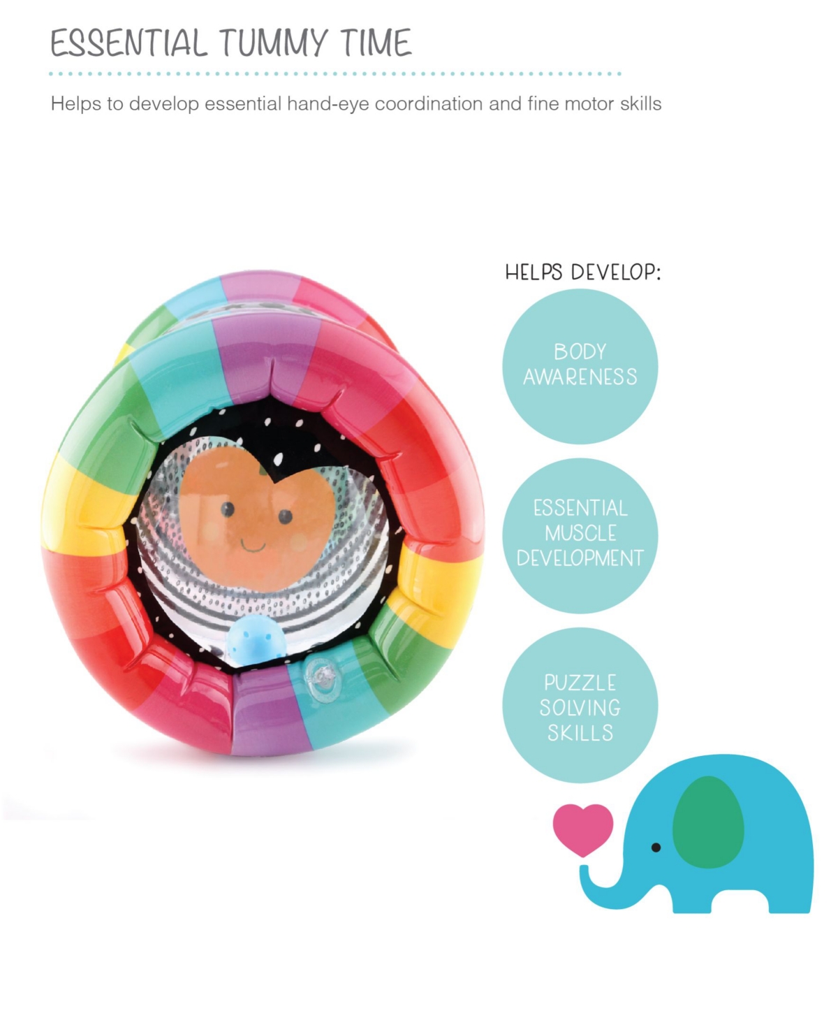 The Peanutshell Montessori Tummy Time Roller for Babies -white/ red/yellow/green/blue