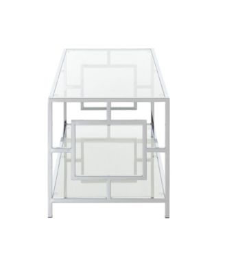 42" Chrome Town Square Coffee Table with Shelf