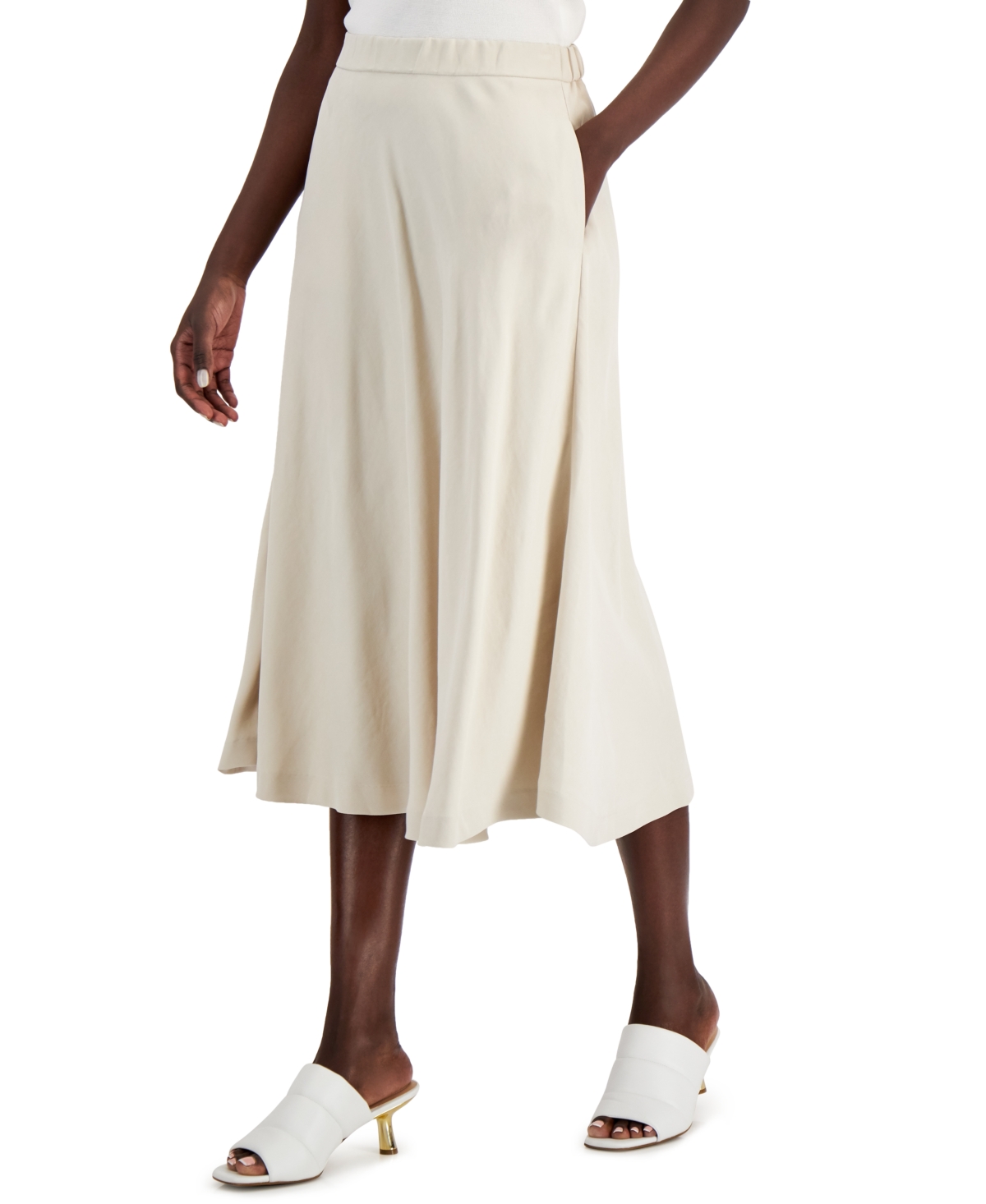 Alfani Pull-On Midi Skirt, Created for Macy's - Oatmeal