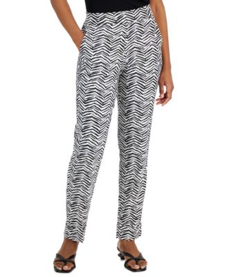 Alfani Linen Pull-on Straight-leg Pants 