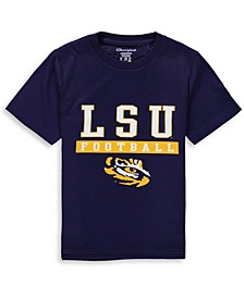 Youth Purple LSU Tigers Football Drop T-shirt