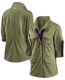 Women's Olive Baltimore Ravens Full-Zip Utility Jacket