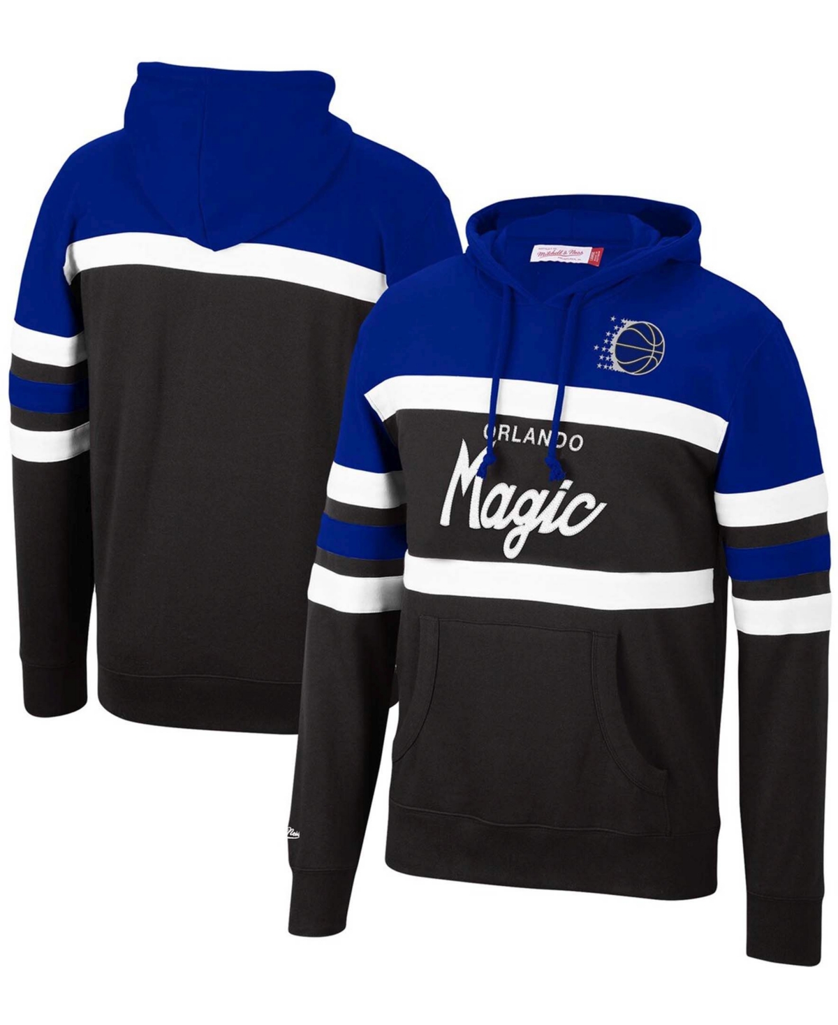 Mitchell & Ness Men's Royal And Black Orlando Magic Head Coach Pullover Hoodie In Royal,black