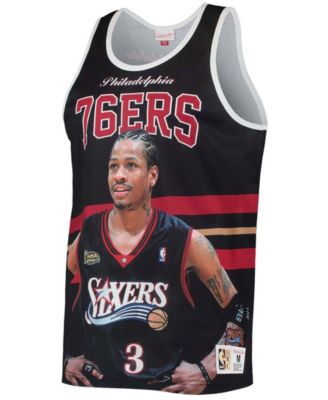 Mitchell & Ness Men's Allen Iverson Black Philadelphia 76ers Hardwood ...