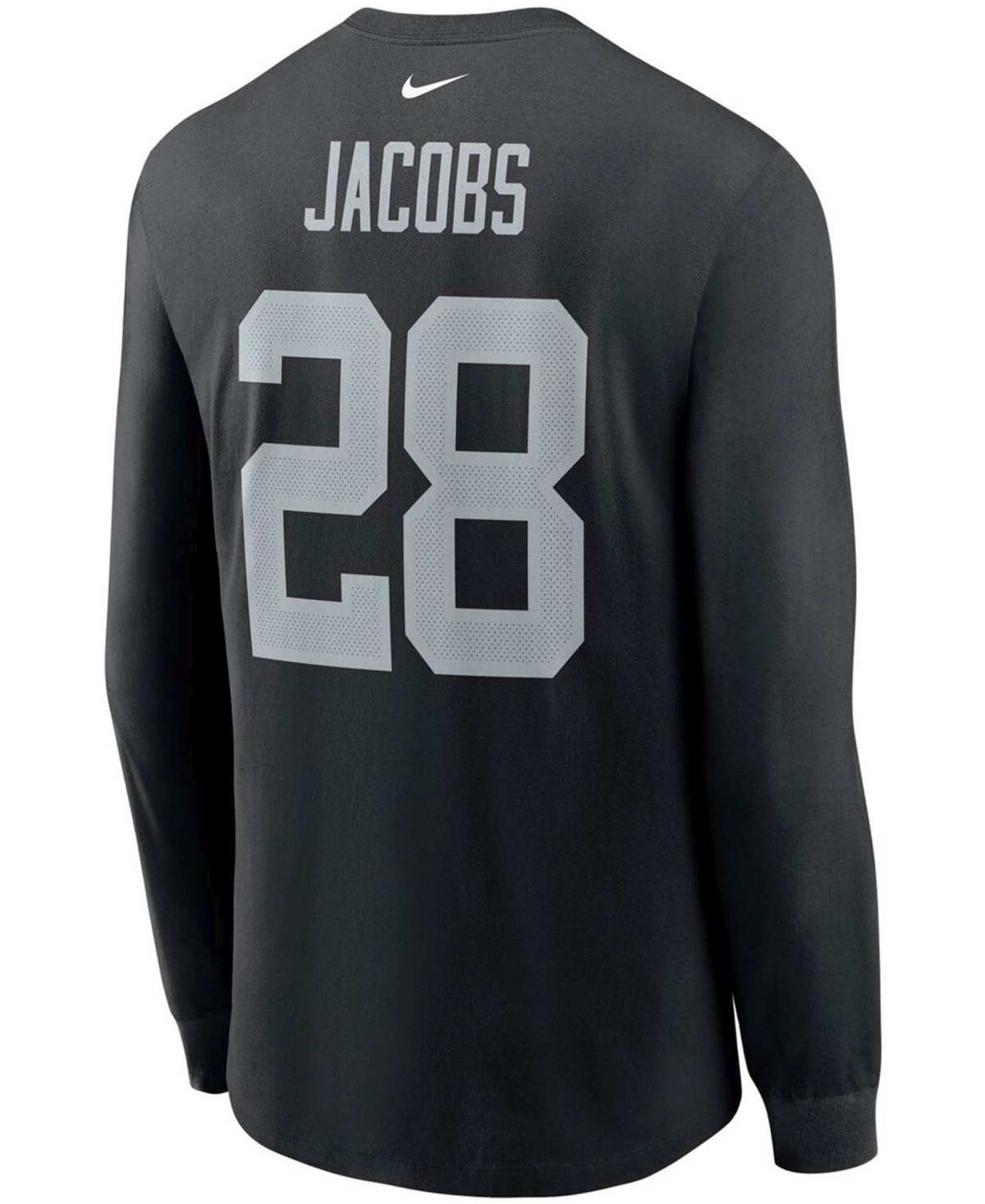 Men's Josh JacobsLas Vegas Raiders Player Name and Number Long Sleeve T-shirt - Black
