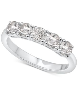 Macy's - Diamond Five Stone Band (1 ct. t.w.) in 14k White Gold