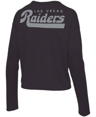 Women's  Black Las Vegas Raiders Pocket Thermal Long Sleeve T-shirt