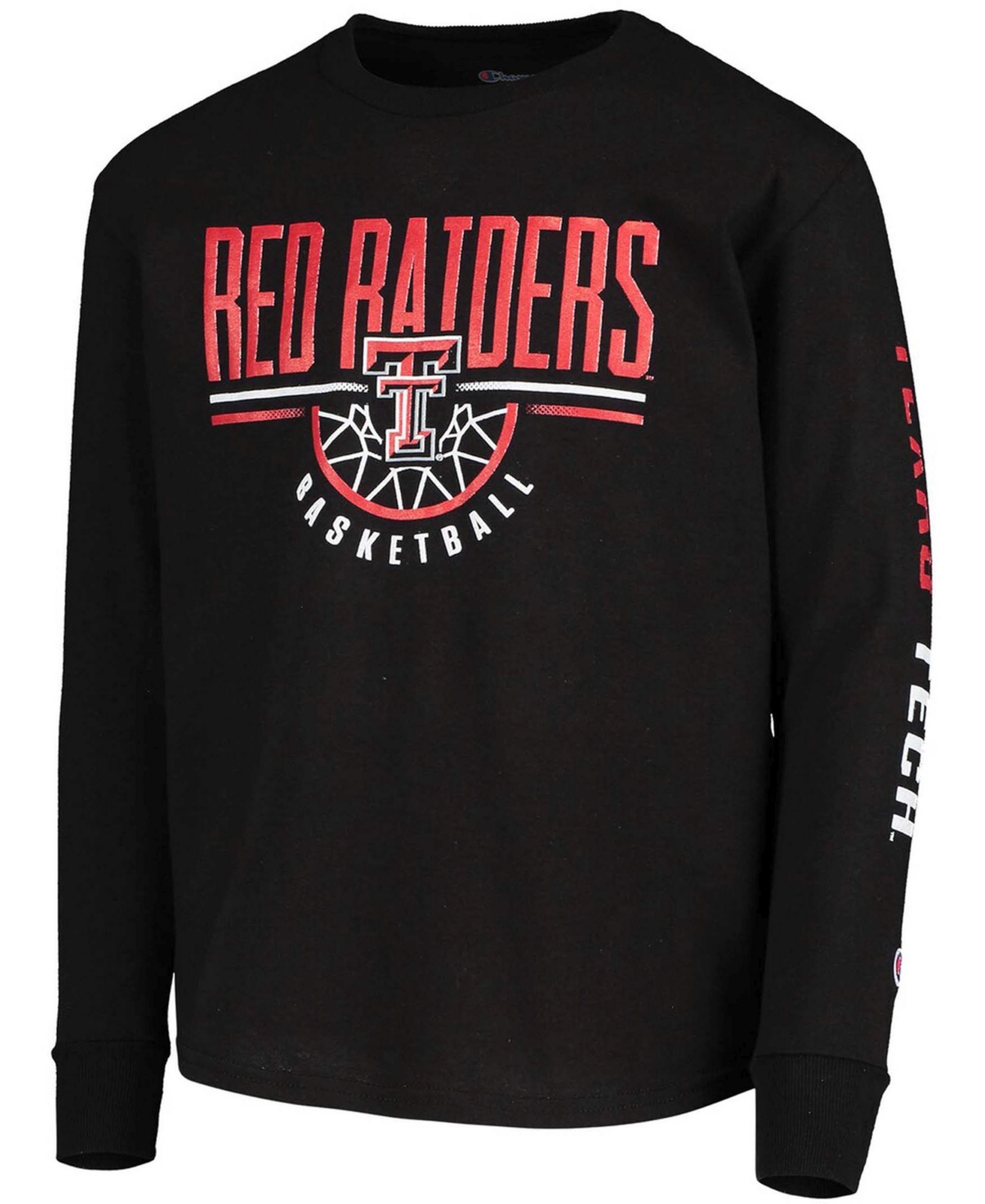 Big Boys and GirlsTexas Tech Red Raiders Basketball Long Sleeve T-shirt - Black