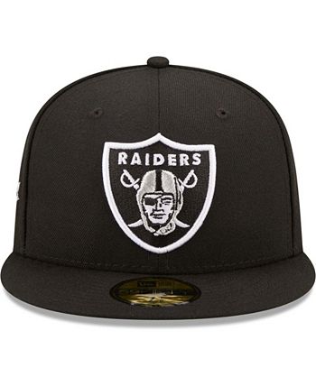 Men's New Era Black Las Vegas Raiders 50th Anniversary Patch 59FIFTY Fitted  Hat