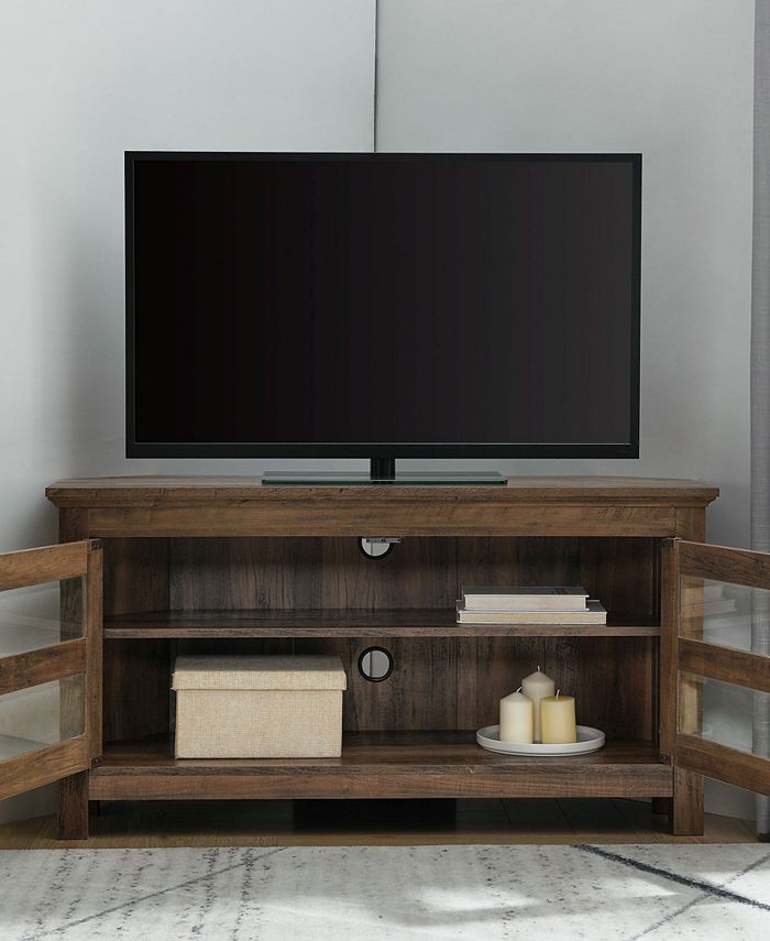 Walker Edison 44" Wood Corner TV Media Stand Storage Console Macy's