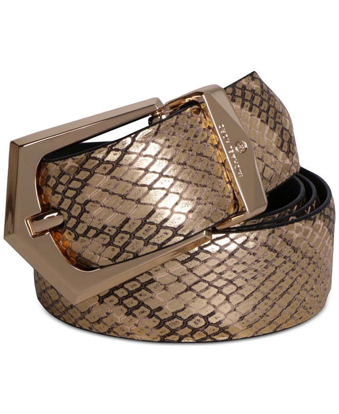 Michael kors snakeskin belt cheap