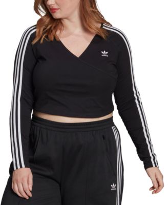 adidas - Plus Size 3-Stripes Long Sleeve Top