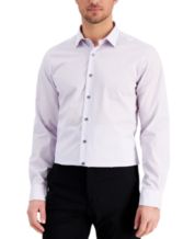 Alfani Mens Dress Shirt Purple Size Large L 16-16 1/12 Slim Fit Stretch $60 078 