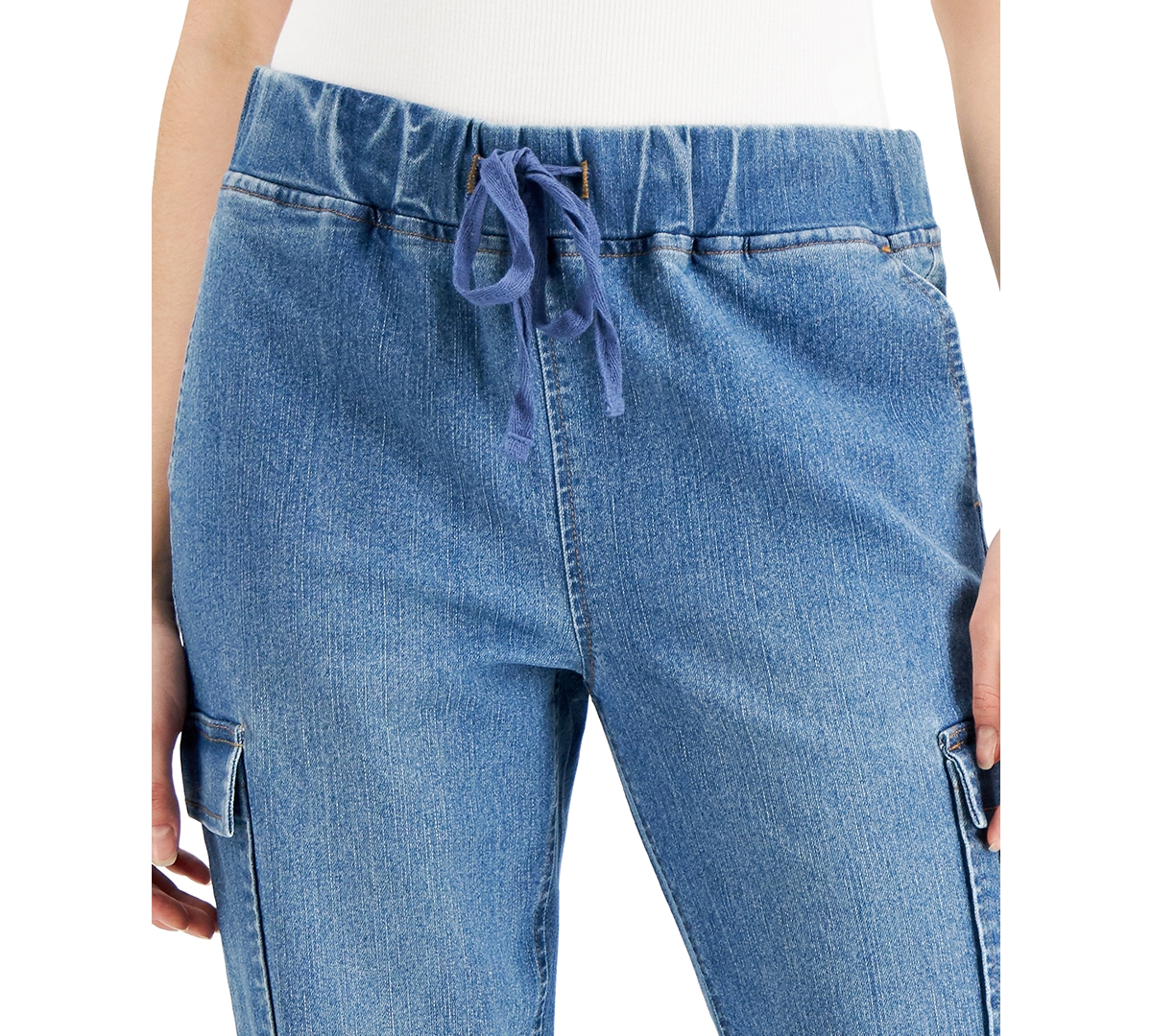 Tinseltown Juniors' High Rise Sporty Utility Jogger Pants